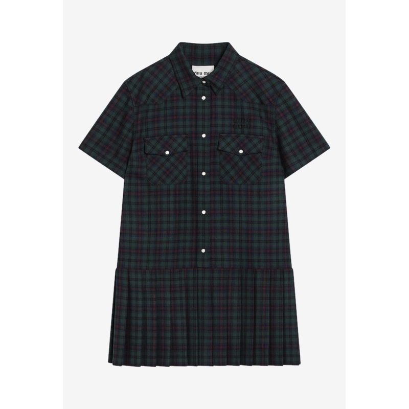 Tartan Check Mini Shirt Dress
