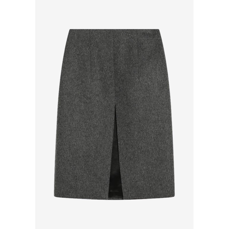 Wool Skirt with Front Slit