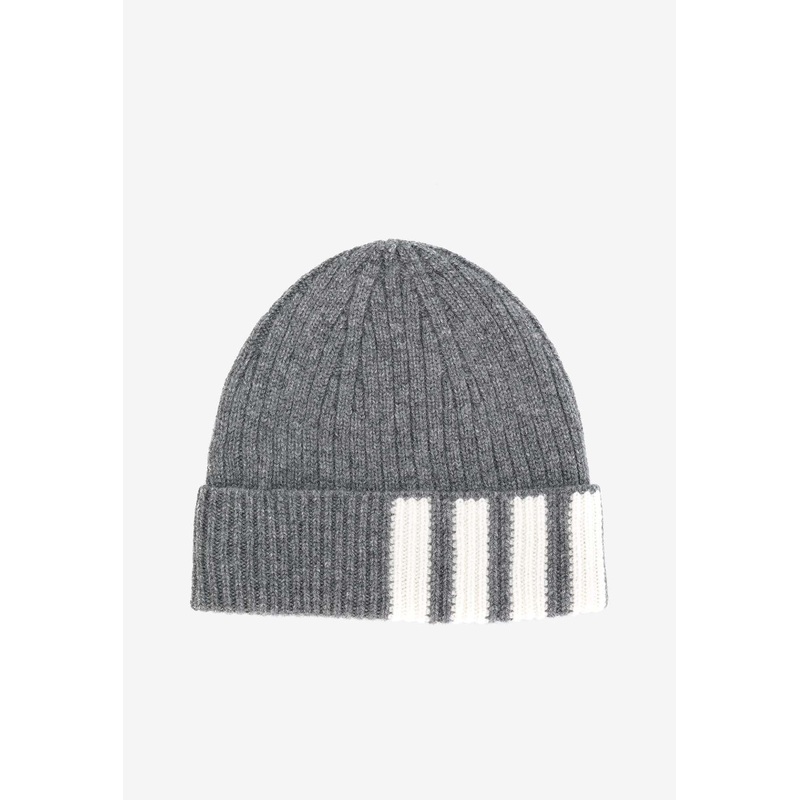 4-bar Stripes Knitted Cashmere Beanie