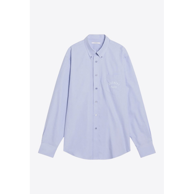 Embroidered Logo Long-Sleeved Shirt