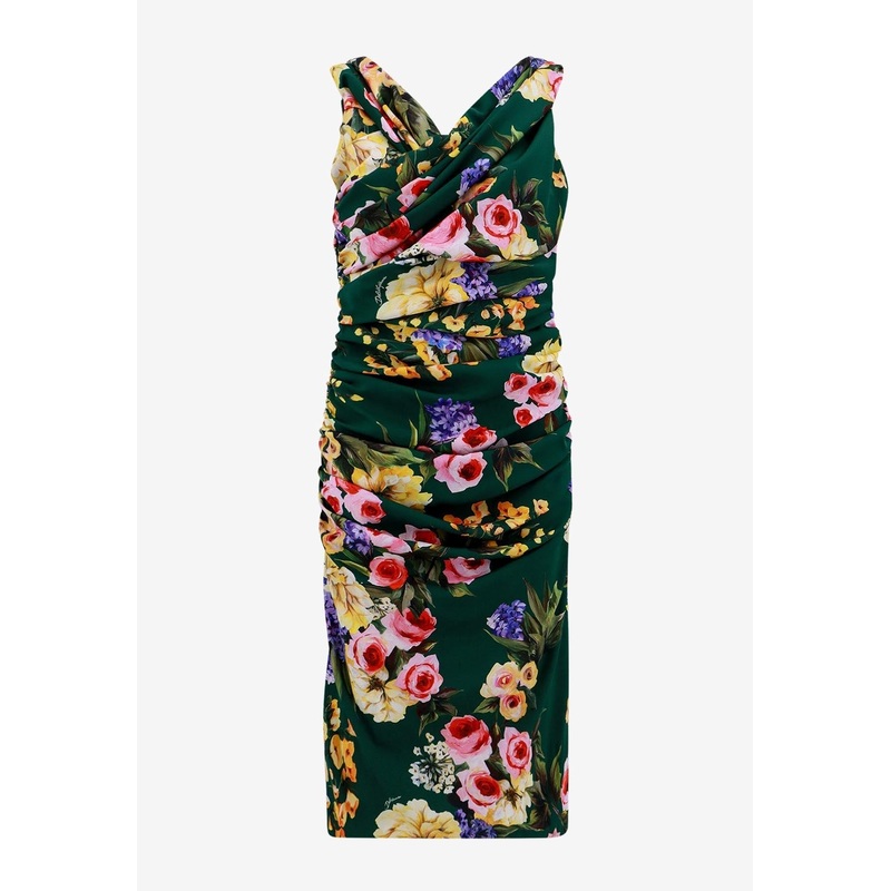 Floral Print Ruched Dress