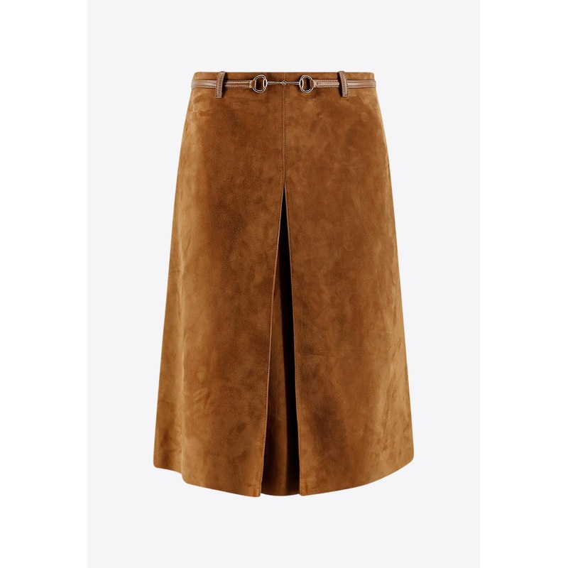 Iconic Horsebit Suede Skirt