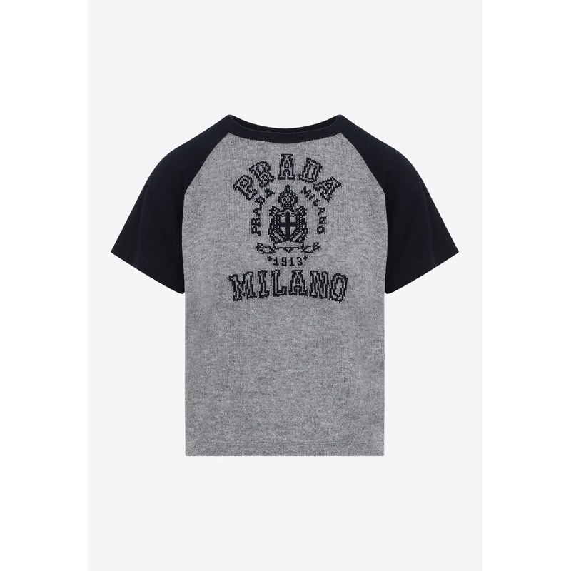 Logo Intarsia Knit Top