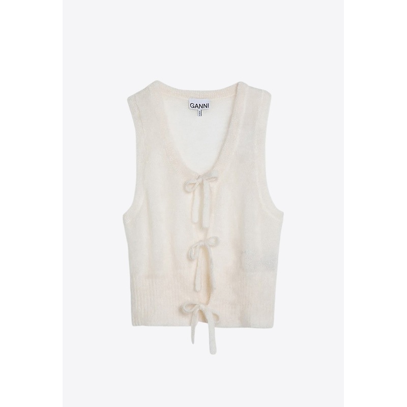 Mohair Lace-Up Knitted Vest