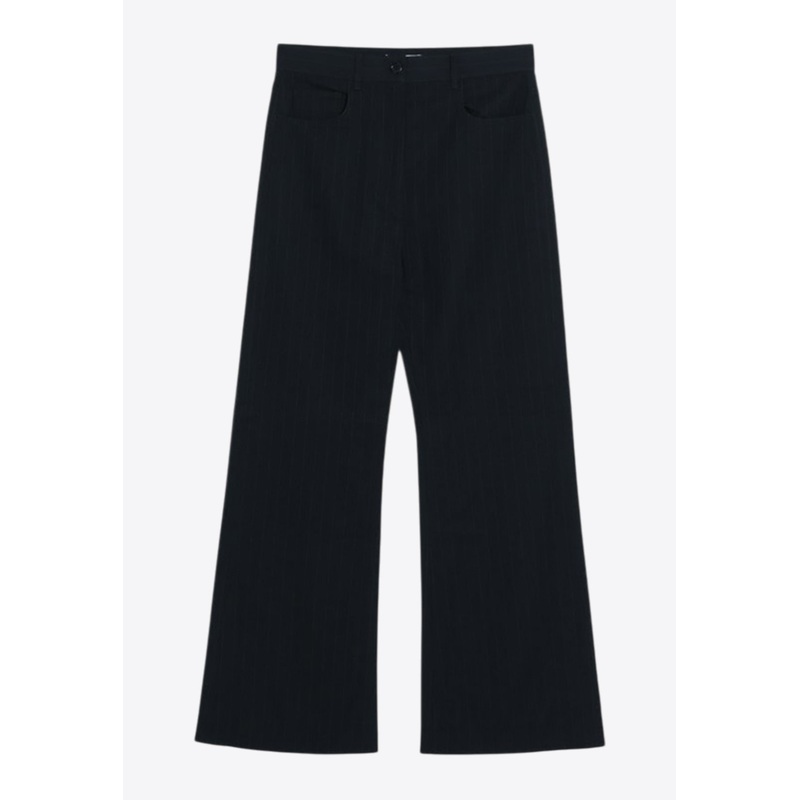 Pinstripe Straight-Leg Pants