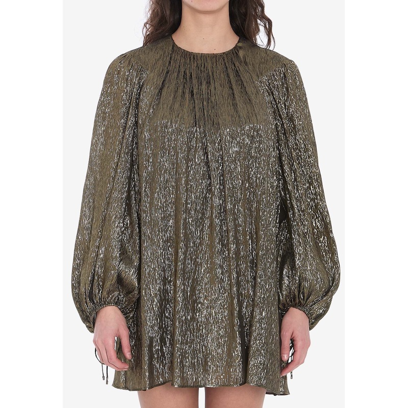 Ruched Lurex Mini Dress