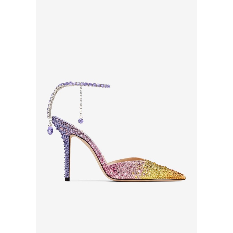 Saeda 100 Crystal-Embellished Satin Pumps