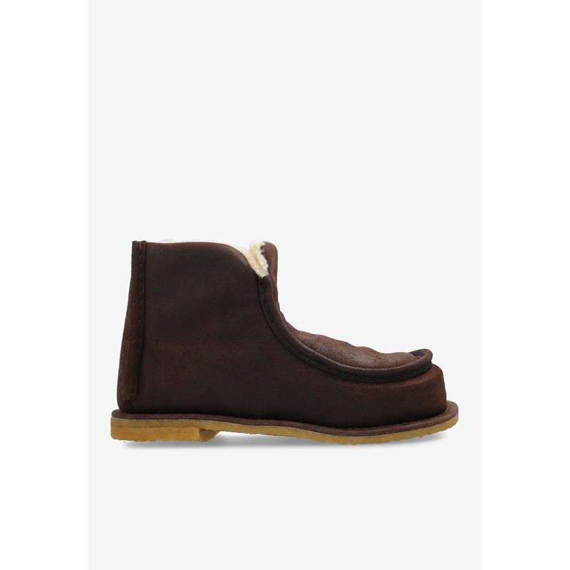 Shearling-Lined Suede Boots