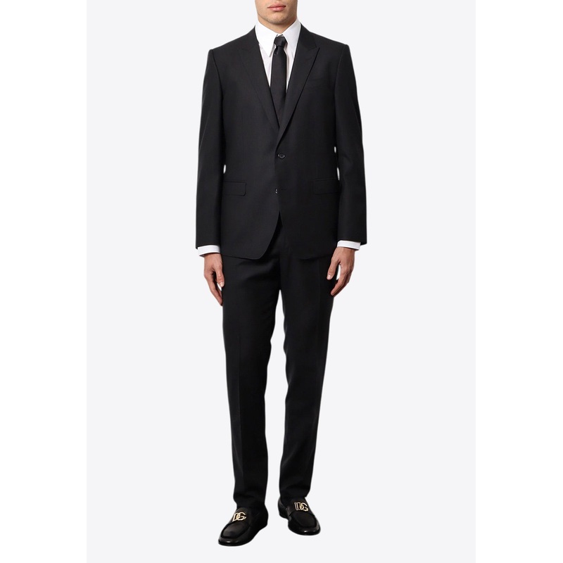 Single-Breasted Wool Blend Suit