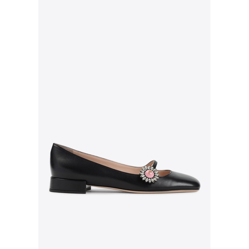 Strass-Button Ballet Flats