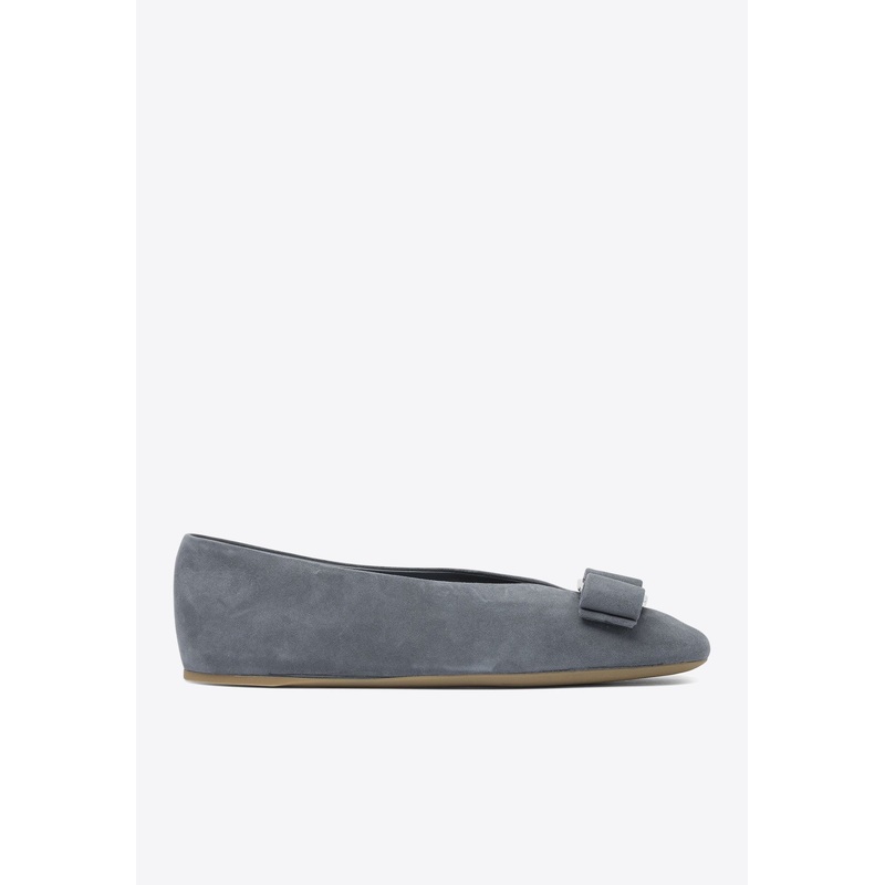 Vanna Vara-Bow Suede Ballet Flats