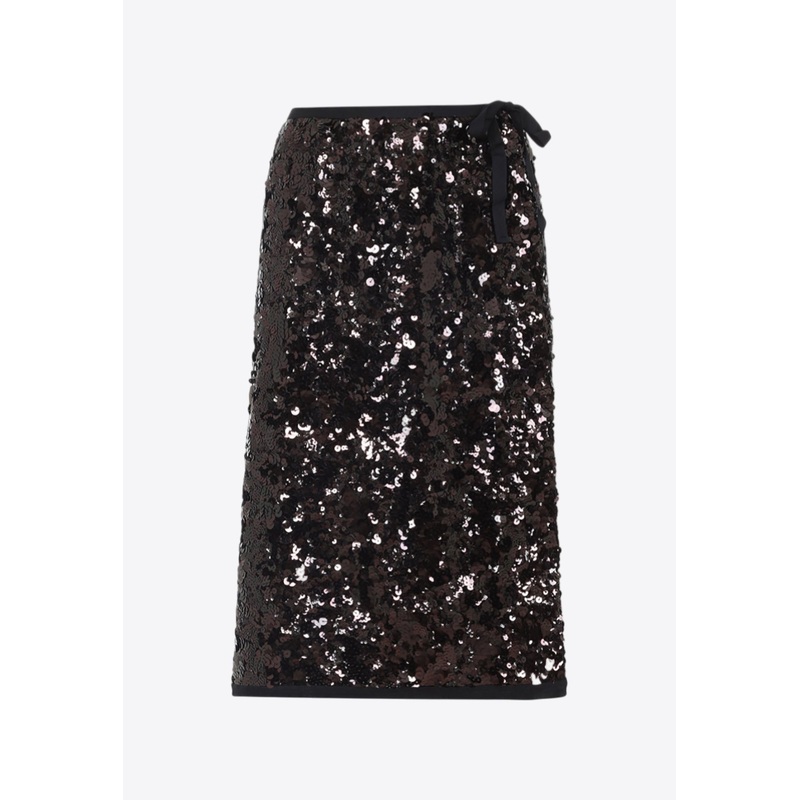All-Over Sequin Knee-Length Skirt