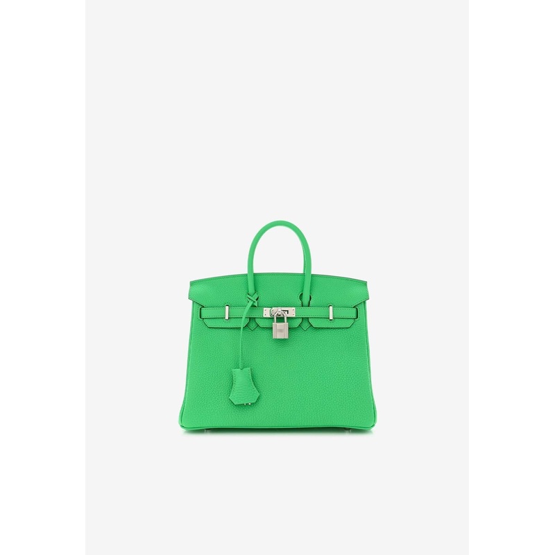 Birkin 25 in Vert Comics Togo Leather with Palladium Hardware