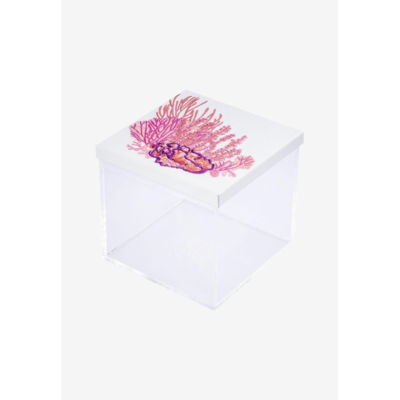 Coral Embroidered Mini Box