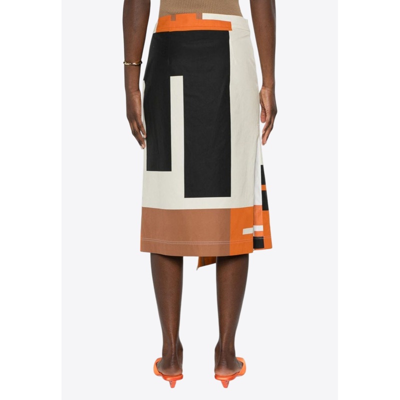 FF Puzzle Knitted Draped Midi Skirt
