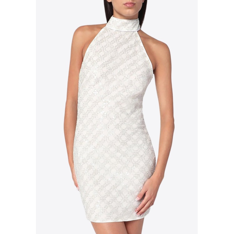 Halterneck Sequined Mini Dress
