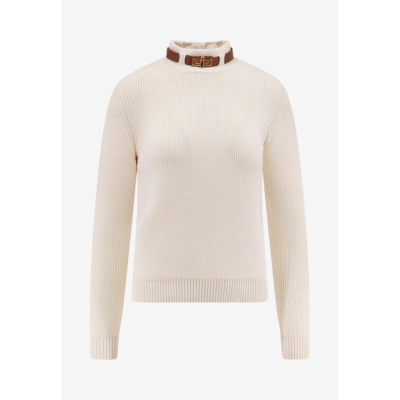 High-Neck Ribbed Sweater