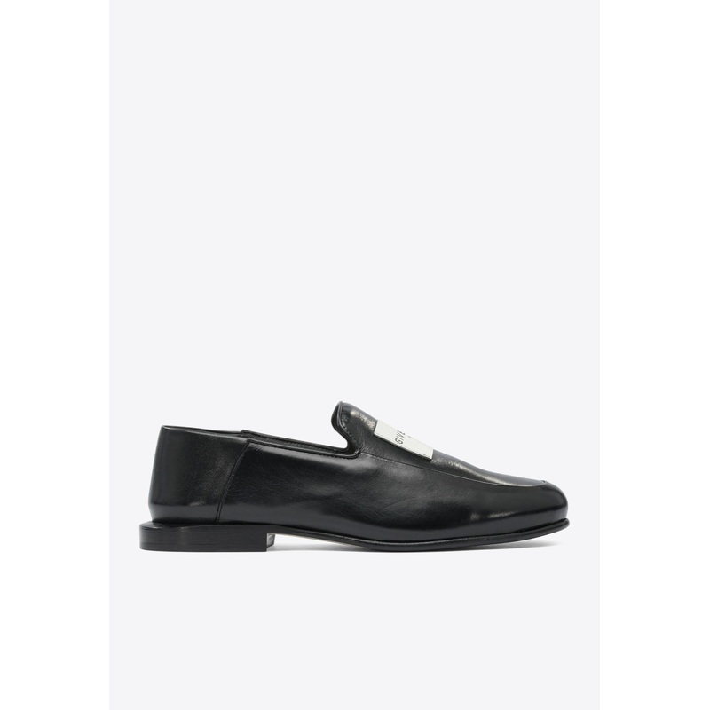 Label Leather Loafers