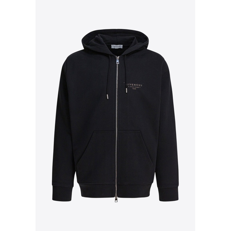 Logo Stamp Zip-Up Hooded Sweatshirt