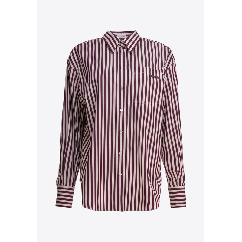 Logo Striped Long-Sleeved Shirt