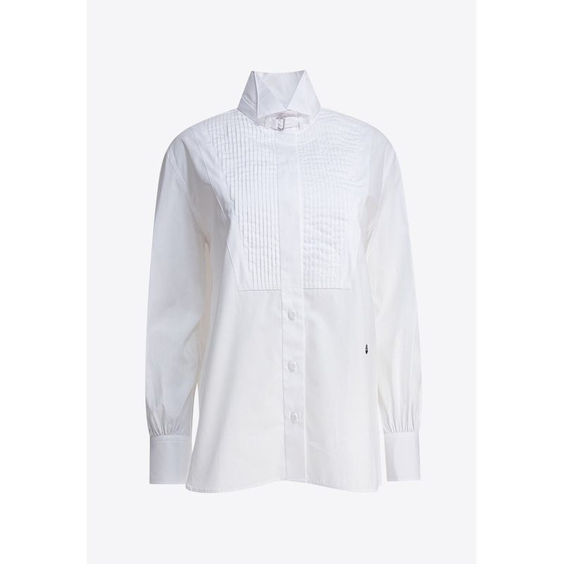Pleated Yoke Long-Sleeved Shirt