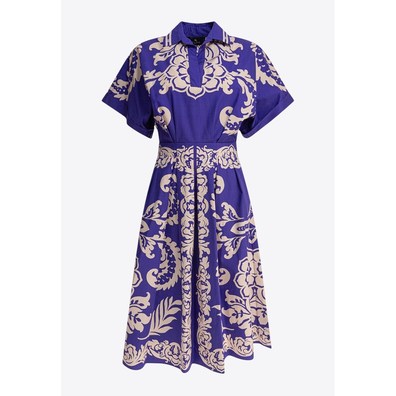 Printed Midi Shirt Dress