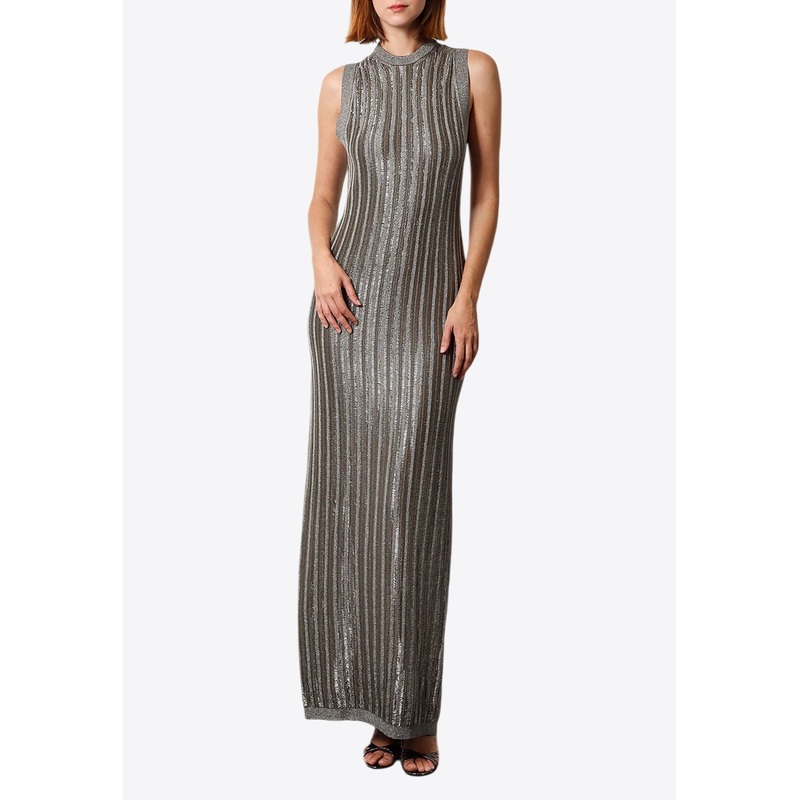 Rib-Knit Wool Blend Maxi Dress