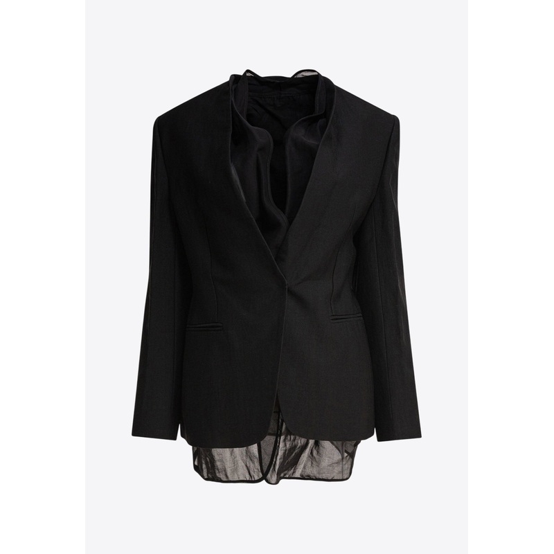 Single-Breasted Layered Blazer