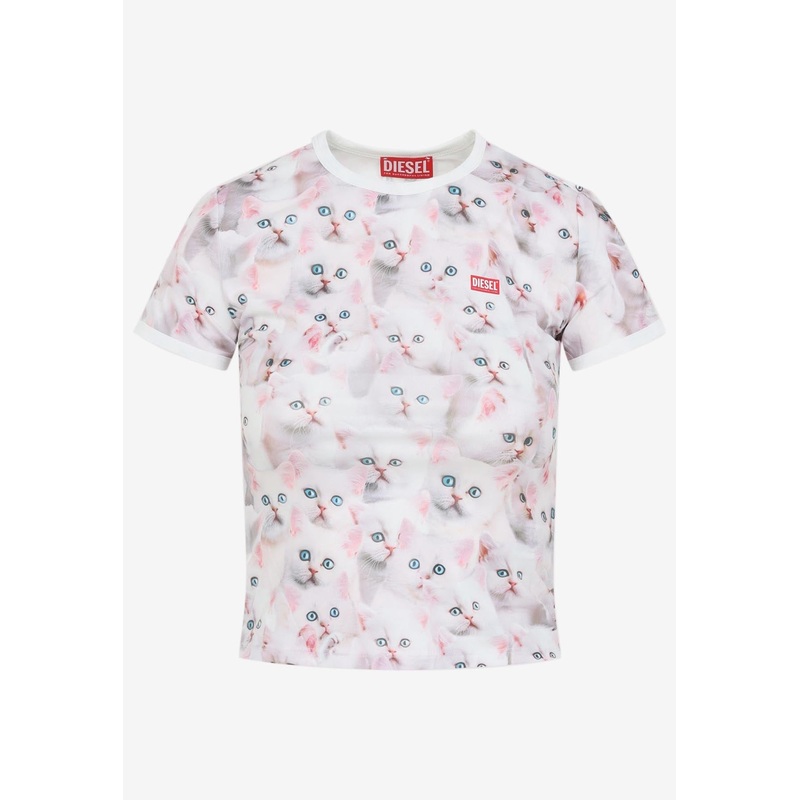 T-unclau Cat Print T-shirt