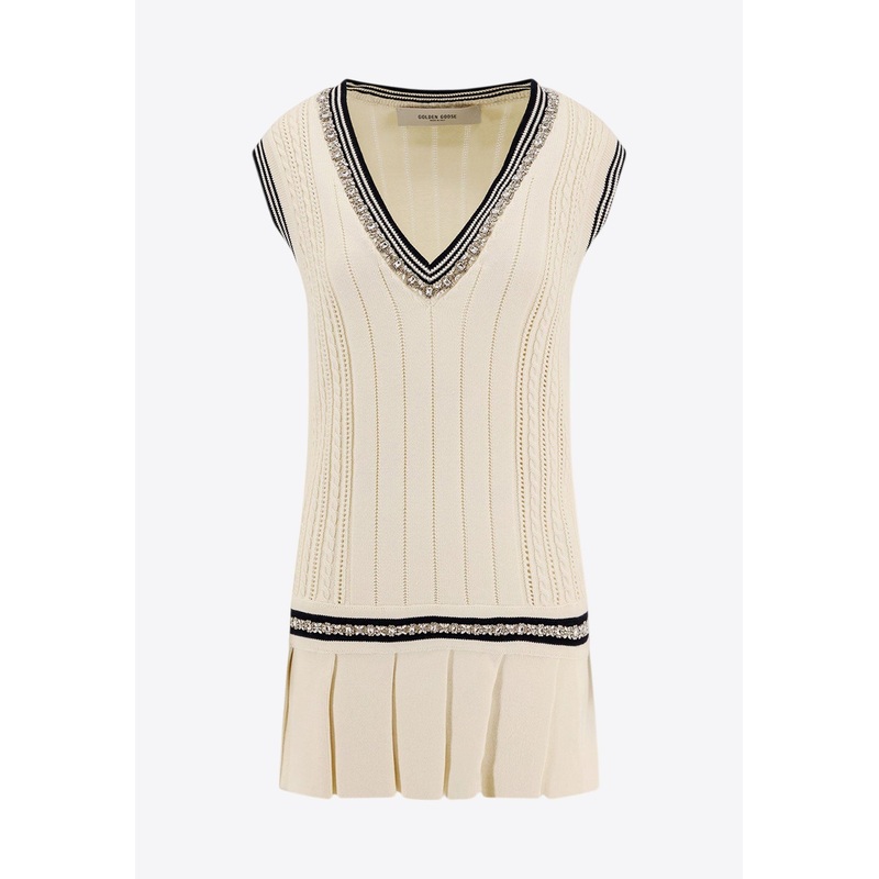 V-neck Knitted Mini Vest Dress