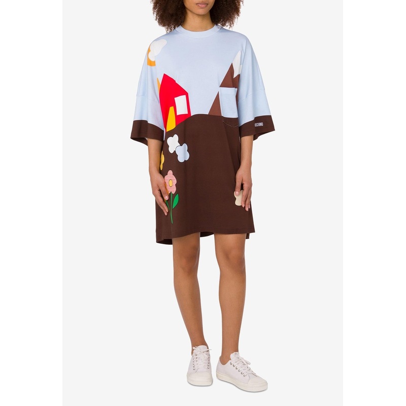 Archival Print Oversized T-shirt Dress