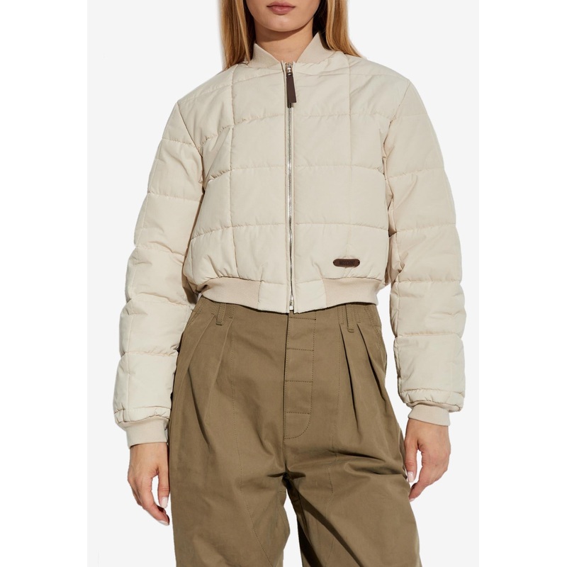 Cropped Padded Bomber Jacket