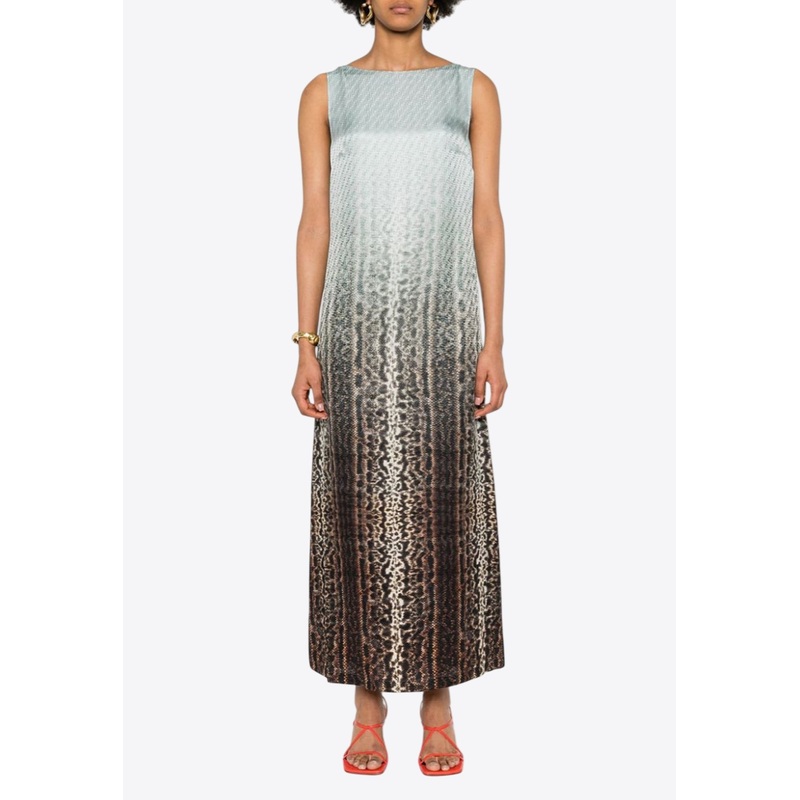 FF Jacquard Ombre Silk Maxi Dress