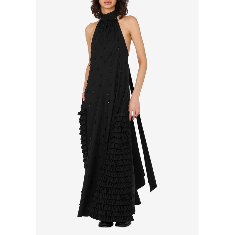 Halterneck Beaded Maxi Dress
