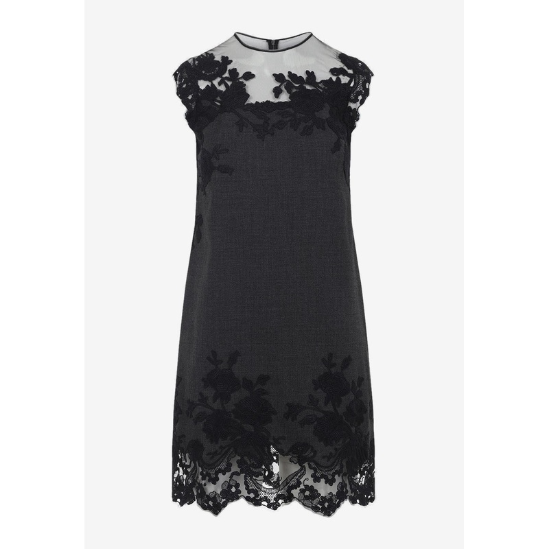 Lace-Insert Mini Dress