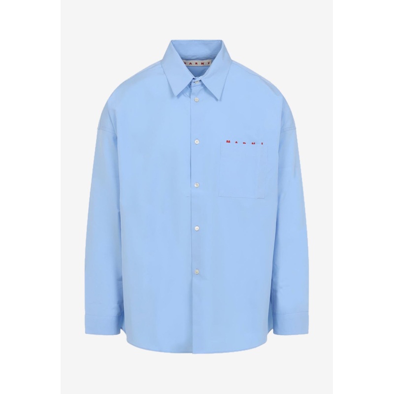 Logo-Pocket Long-Sleeved Shirt