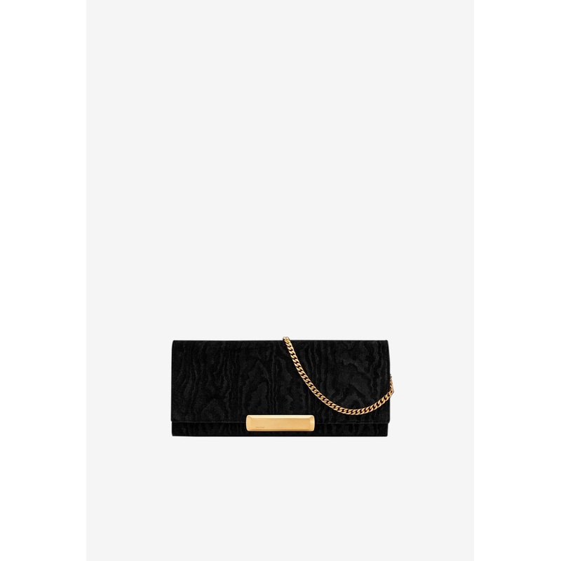 Moire Velvet Bar Clutch