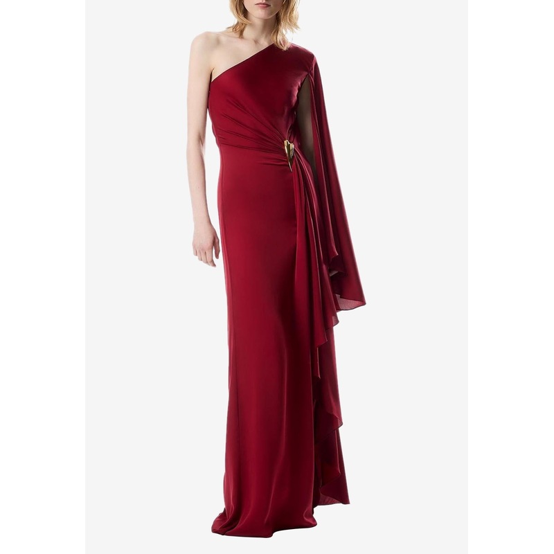 One-Shoulder Draped Maxi Dress