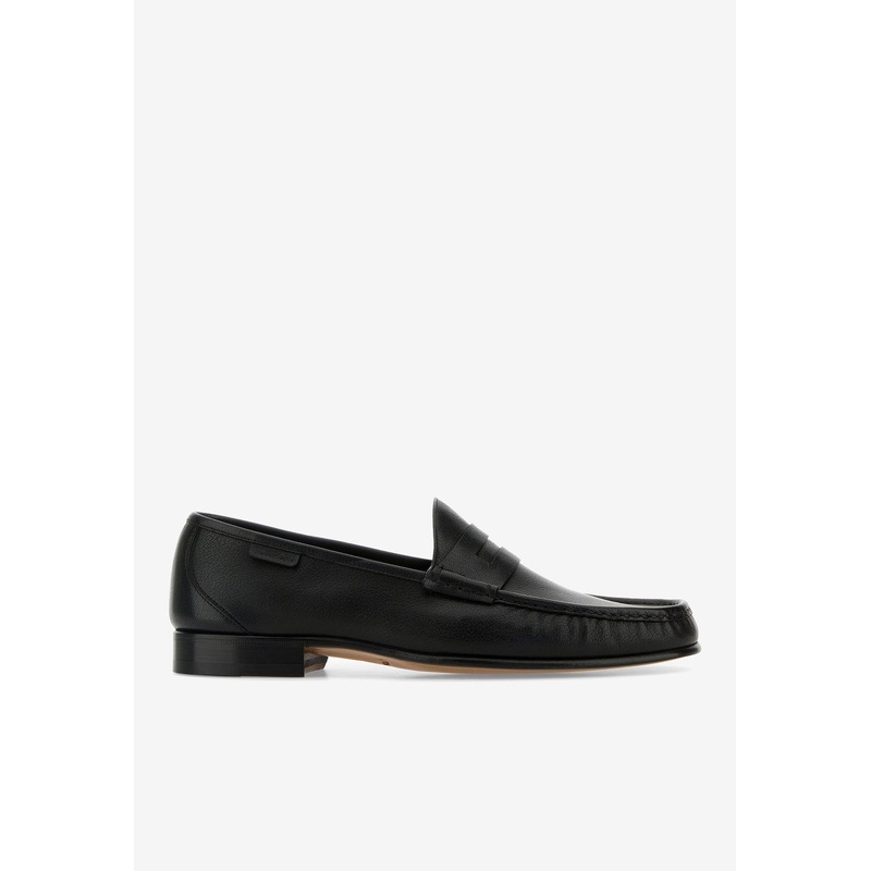 Penny-Slot Leather Loafers