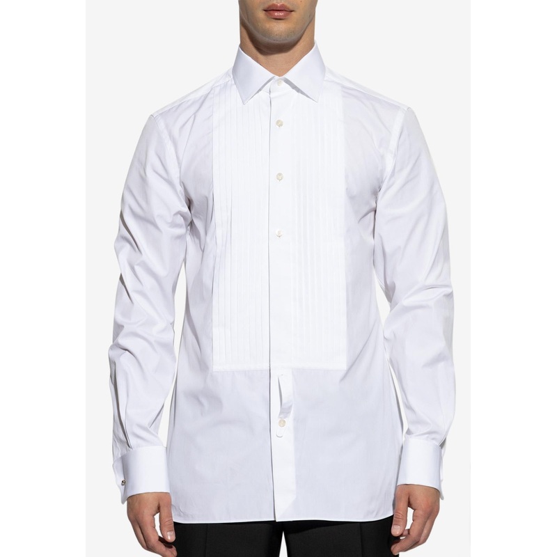 Pleated Plastron Formal Shirt