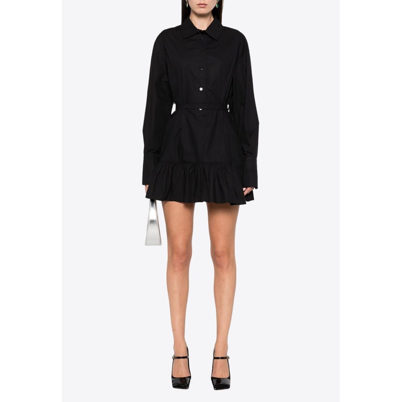 Ruffled Mini Shirt Dress