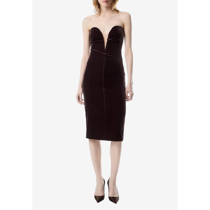 Strapless Velvet Cocktail Dress