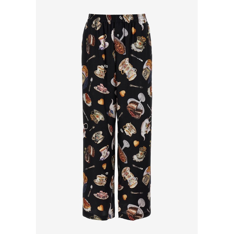 Tea Time Printed Silk Pants