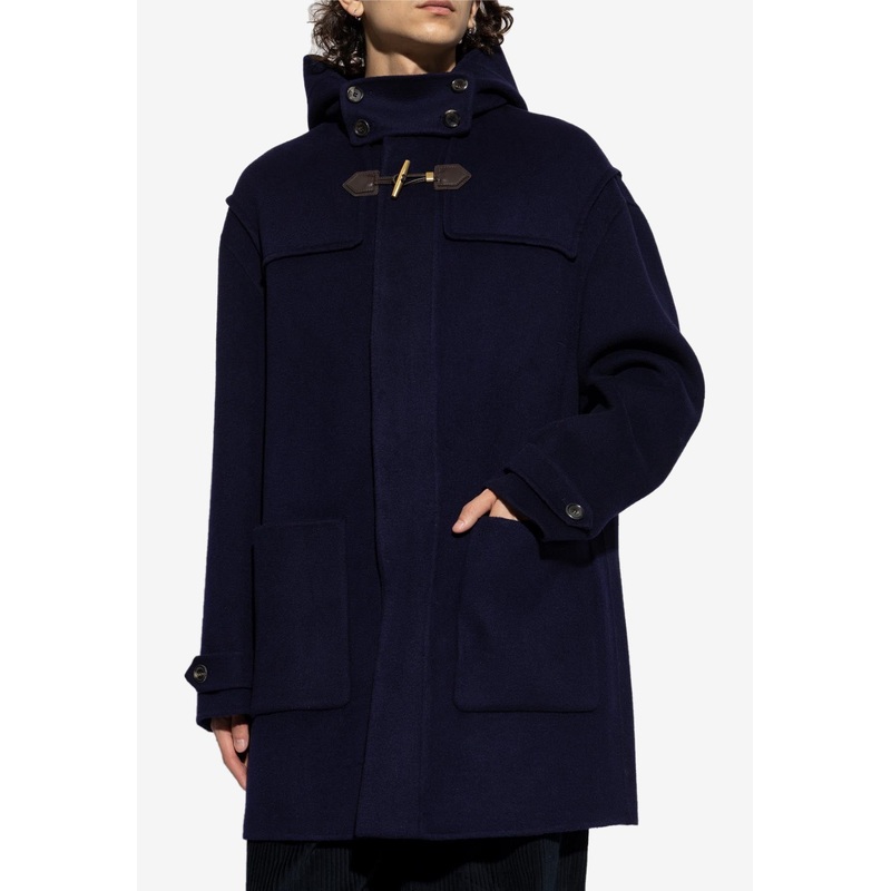 Wool and Cashmere Coat with Hood