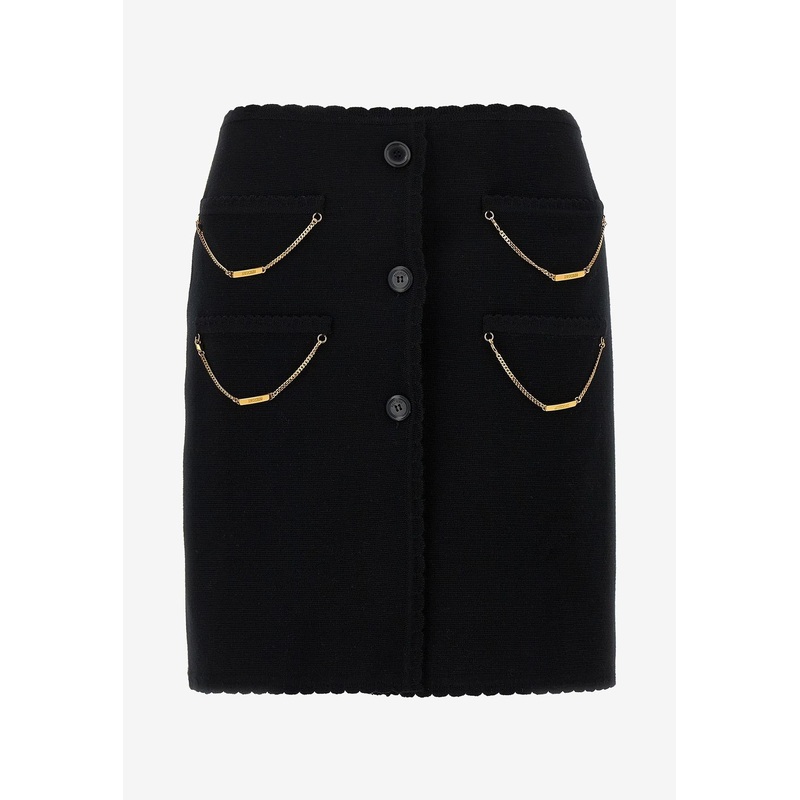 Wool Mini Chain Skirt