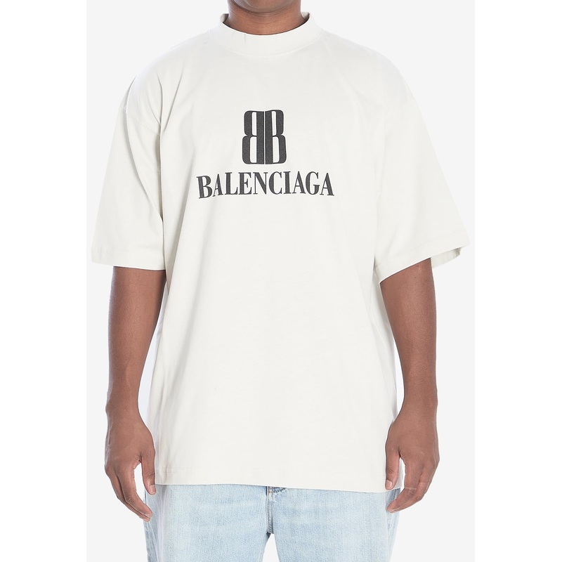 BB Logo Oversized Distressed T-shirt