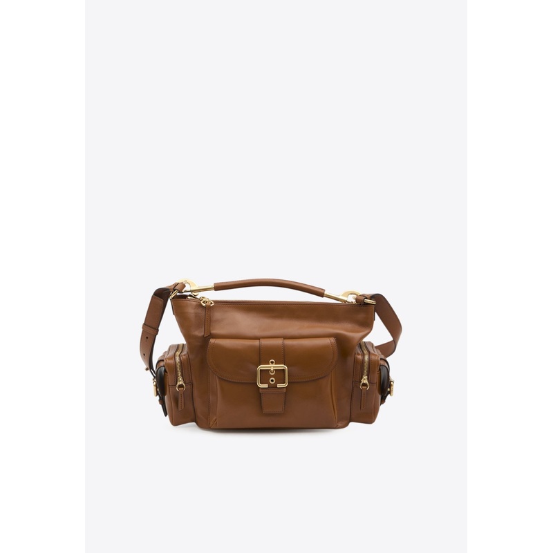 Camera Leather Top Handle Bag