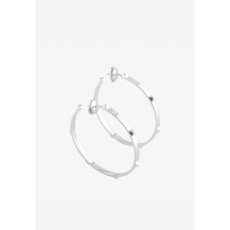 Clou d'H Hoop Silver Earrings