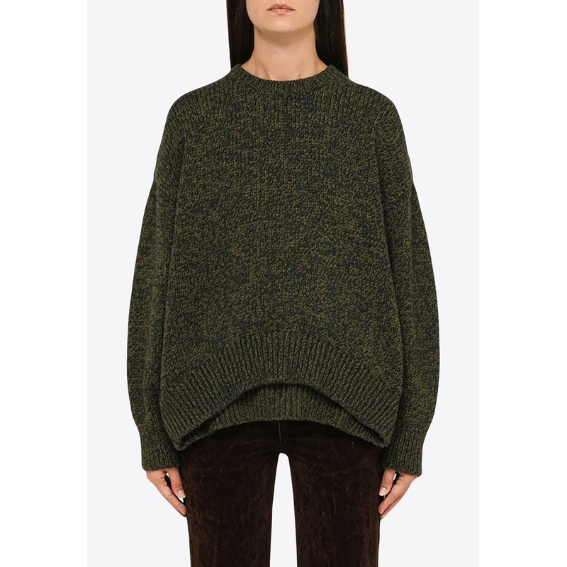 Convertible Crewneck Wool Sweater