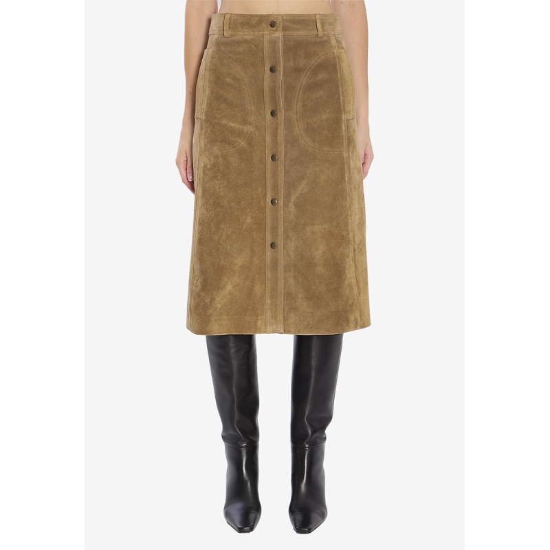 Elen Suede Knee-Length Skirt